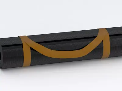 Yoga Mat Black 3D model