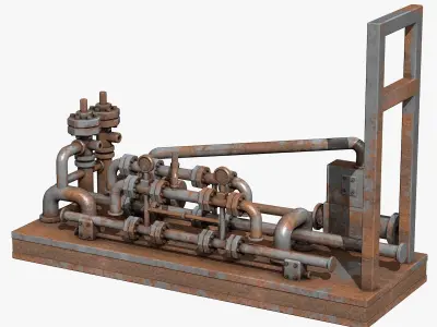 Rusty Metal Industrial Equipment 3D model