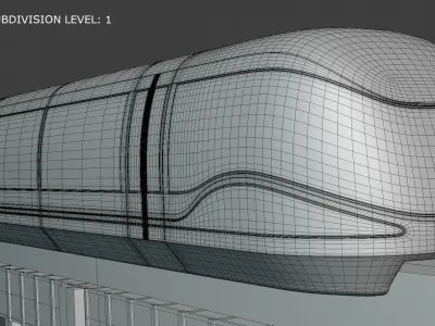 Future monorail train 2023 II 3D model