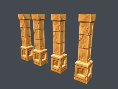 Low Poly Sand Pillar Free low-poly 3D model
