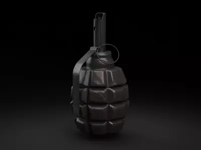Stone grenade Low-poly 3D model