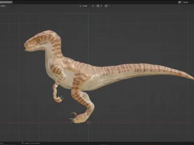 Velociraptor Dinosour Low-poly 3D model Free low-poly 3D model