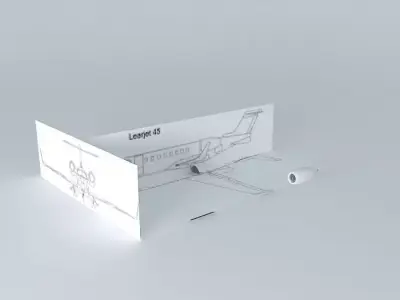 Learjet 45 GEFS Project Landing Gear and Engine Free 3D model