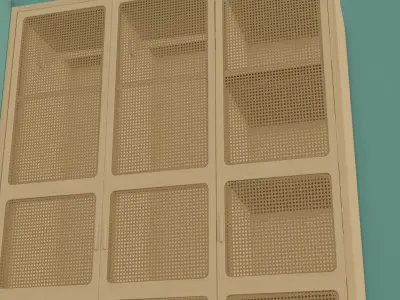 Antique Wall draw Cloth Cabinet  Low-poly 3D model