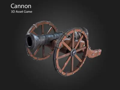 Cannon Low-poly 3D model