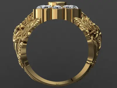 Krishana ji  Antique Gents Men Ring 3D print model