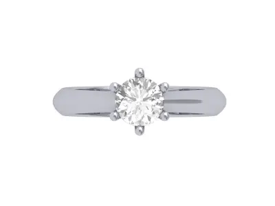 Single Stone Solitaire Ring 3D print model