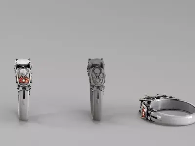 S00036 Sci-Fi Engagement Ring 3D print model