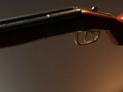 Double Barrel Low-poly 3D model
