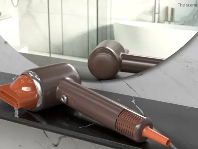 Compact Ionic Hair Dryer for Styling 3D model