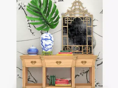 BAMBOO CONSOLE TABLE 3D model