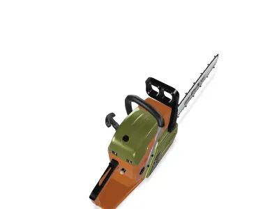 Chainsaw Low-poly 3D model 3