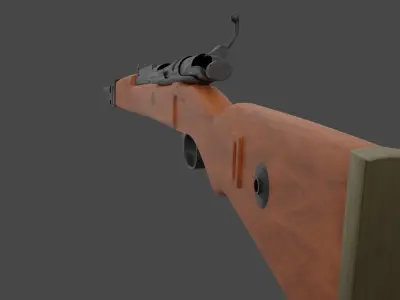 Kar98 wooden rifle Free low-poly 3D model