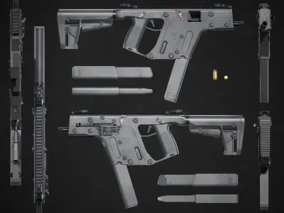 Kriss Vector SMG Low-poly 3D model purchase