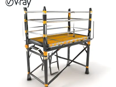Heavy-duty Industrial Scaffold Ladder model pack Low-poly 3D model