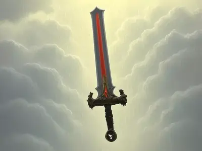 Elven Fantasy Sword - Game Ready Low-poly 3D model