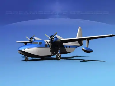 Grumman G-73 Mallard V04 3D model