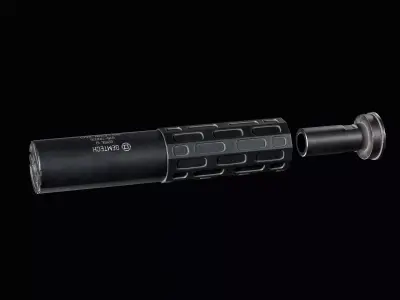 Multi-caliber  suppressor Gemtech ONE Low-poly 3D model