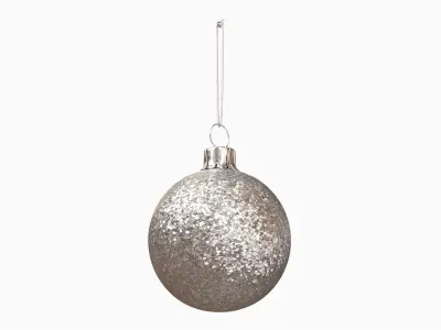 Silver Christmas Ornament Glitter 3D model