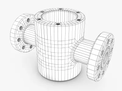 Valve stainless steel pipe 3D model