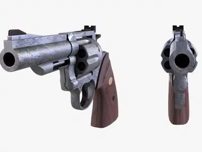 Revolver Low-poly 3D model order