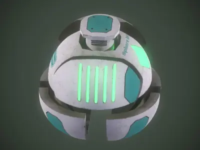 Sphere Bot Sci-Fi Low-poly 3D model