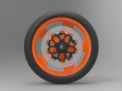 Front wheel from Top fuel bike 3D model