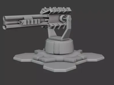 Ray gun turret Free low-poly 3D model