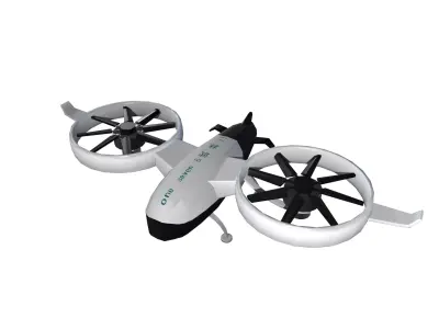lowpoly gamemodel UAV Free low-poly 3D model