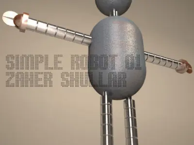 Simple Robot 01 Low-poly 3D model