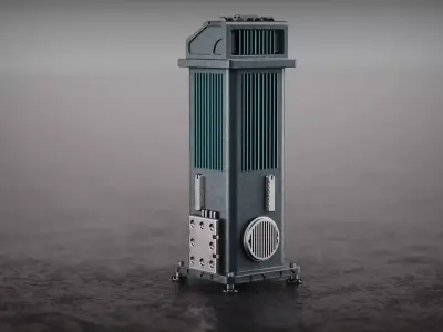 scifi port electrical module station 3D model