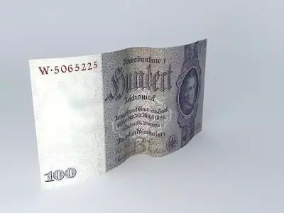 Germany WW2 100 REICHSMARK 1942  Free 3D model