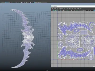 Warglaive Azzinoth WOW Illidan Warcraft glaive weapon blade 3D model