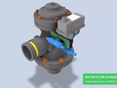2 Inch Angle Backwash Filter Valve For Irrigation 3D model