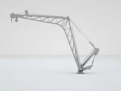 Naval Crane - World War 2 Battleship 3D model