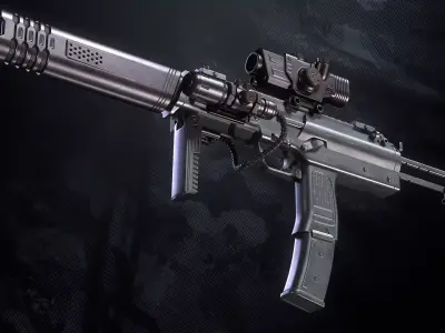 PM-70 SMG Low-poly 3D model