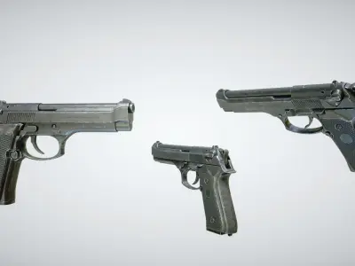 Beretta 92 Low-poly 3D model