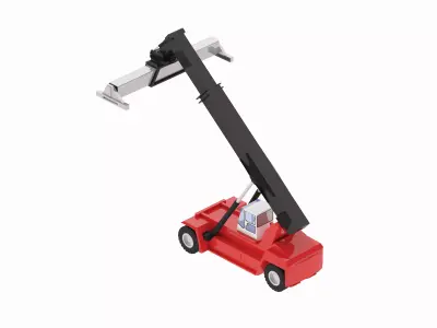 Container Reach Stacker DRT450 Simplified Low-poly 3D model