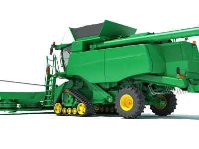 Tracked Combine Harvester 3D model