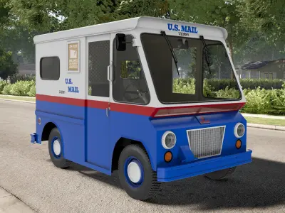 US Mail Studebaker ZIP Van Rigged 3D model