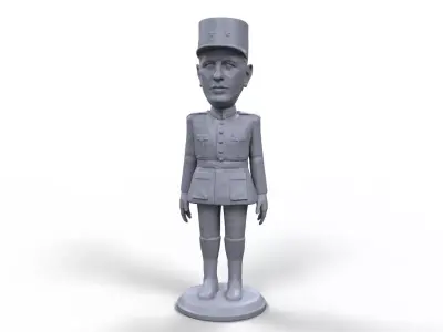 Charles De Gaulle stylized high quality 3D printable miniature 3D print model