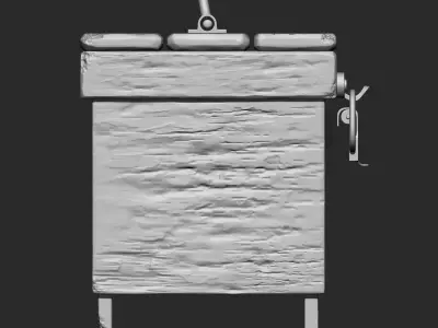 SMALL OLD WOODEN BOX SCLUPTED HIGHPOLY Free 3D model