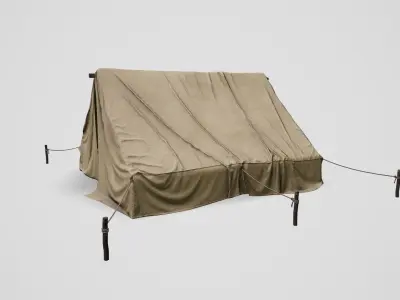 Camp Tent Desert Military  Low-poly 3D model