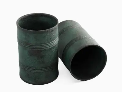 Used Steel Barrel B 01 3D model