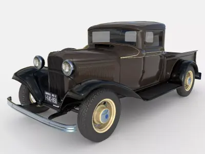1932 Ford Model 18 pickup Low-poly 3D model