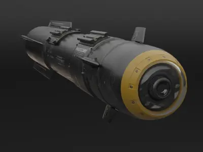 rocket nuclear missile Free low-poly 3D model