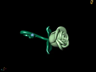 Vintage rose pendant 3D print model