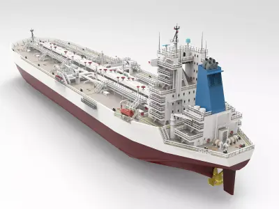 TI Class Oil Carrier two colors Low-poly 3D model