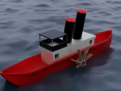 Ship Boat Low-poly 3D model