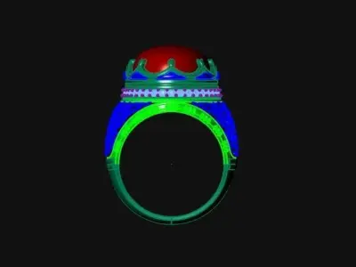 035 - Black Oxodised Gents Antique Ring 3D print model